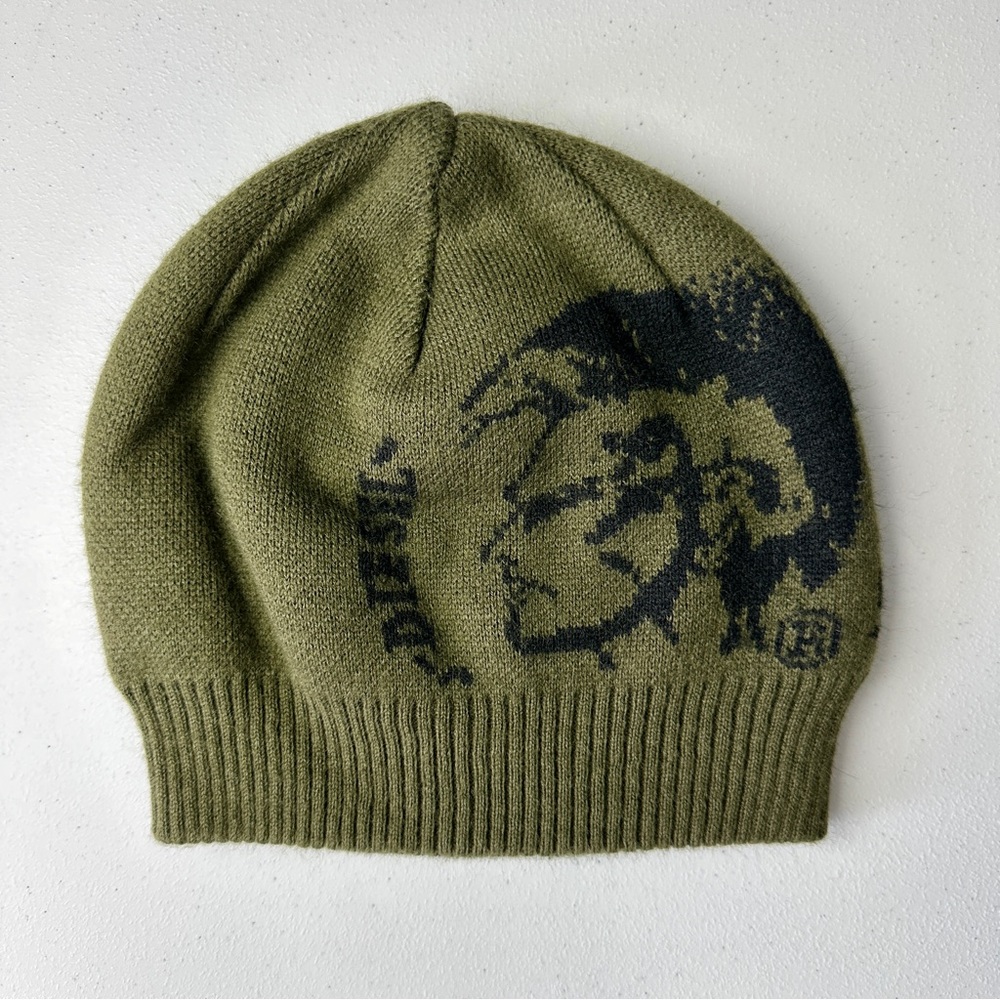 Diesel Forest Green Skull Cap Knitted Toque